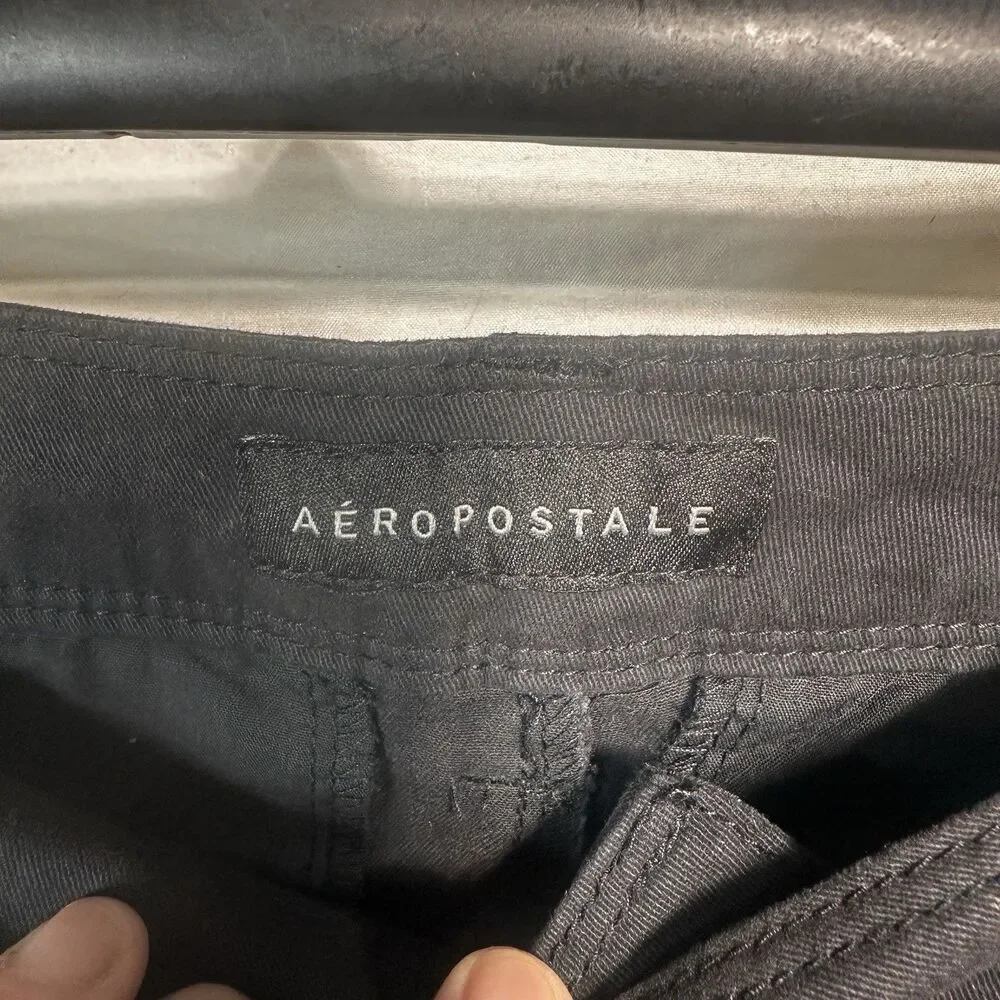 Aeropostale Womens Size 4 Regular Black Stretch Twill Classic Low Rise Pants NWT